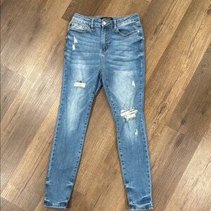 Judy Blue Skinny Distressed Blue Jeans